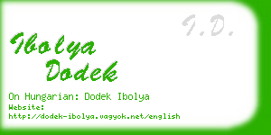 ibolya dodek business card